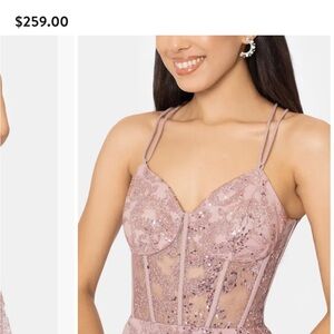 Blondie Nites Strapless Pink Sequin Dress